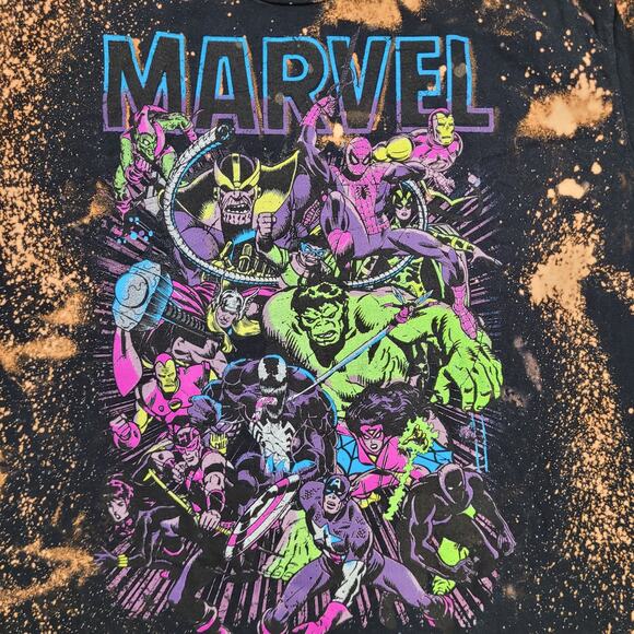 Marvel Comics Superhero Villain Shirt XL 23x28 Black Bleached - Picture 6 of 11